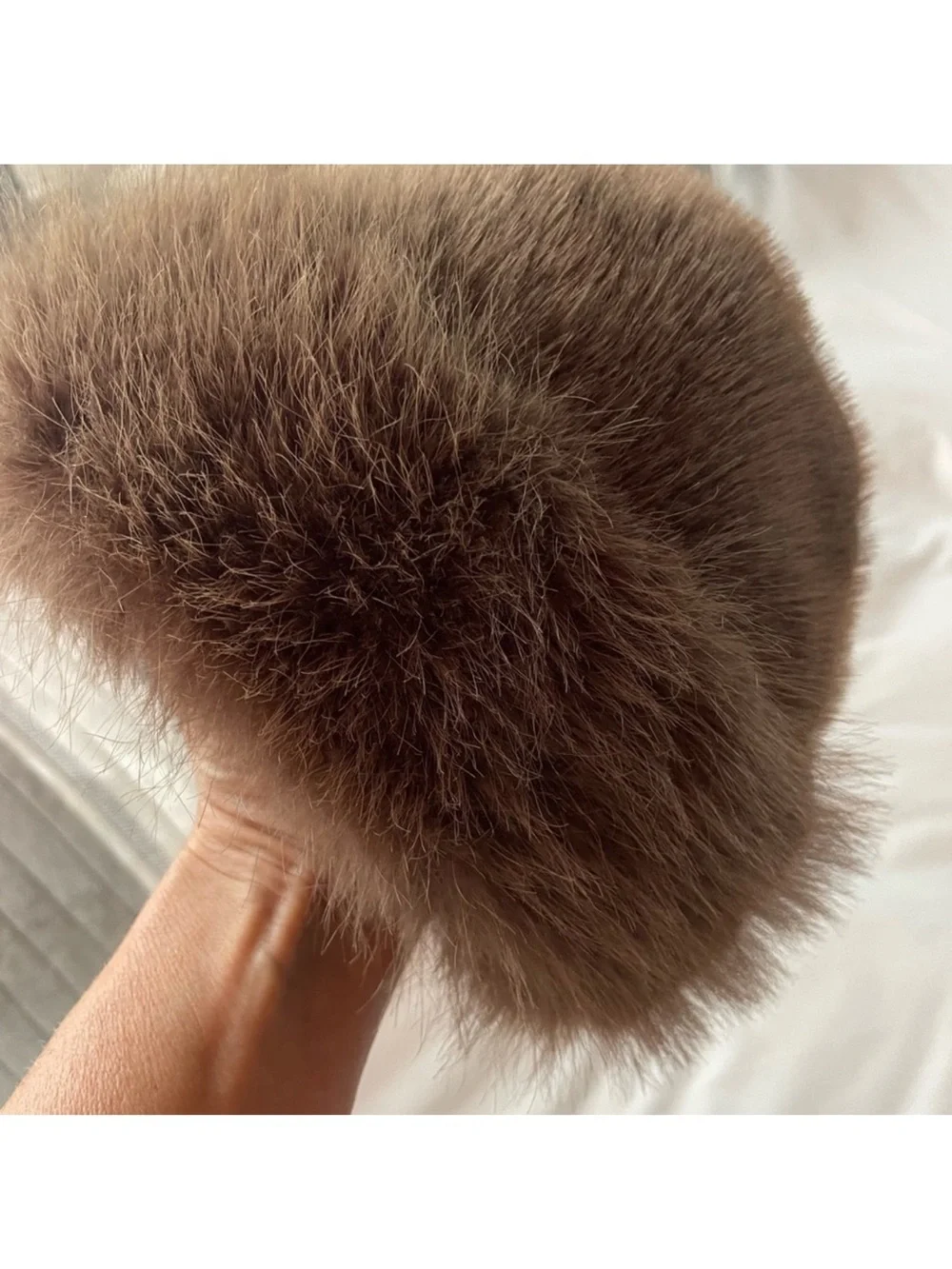 Brown Faux Fur Bucket Hat - Women's Winter Accessory